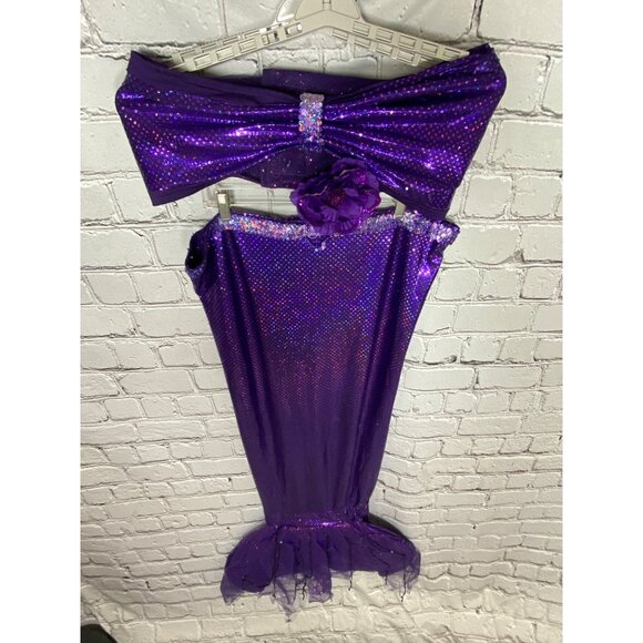 Mermaid Merman Purple Sparkle 3 Piece Adult L XL Costume Drama Dept As Is - Picture 8 of 16